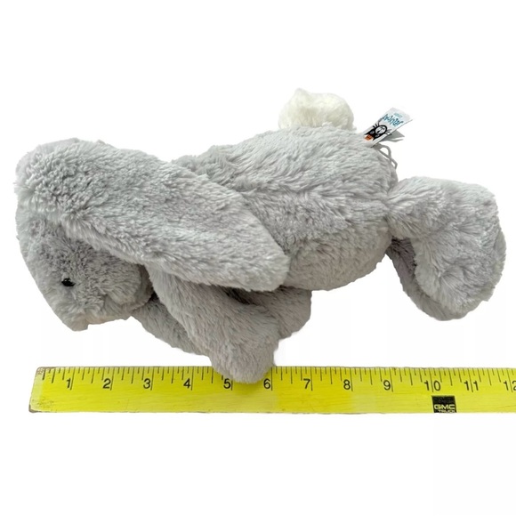 Jellycat London Bashful Bunny Gray Medium 12” Plush Toy Stuffed Rabbit Pink Nose - Picture 7 of 8
